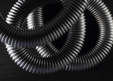 Vacuum Hose on Black Background